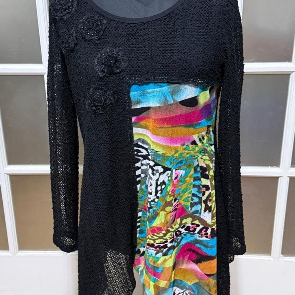 Radzoli Asymmetric Mixed Media Tunic Dress